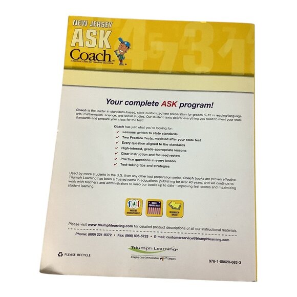 New Jersey ASK Coach Mathematics Grade 2 By Triumph Learning Paperback 2004 - Picture 2 of 14